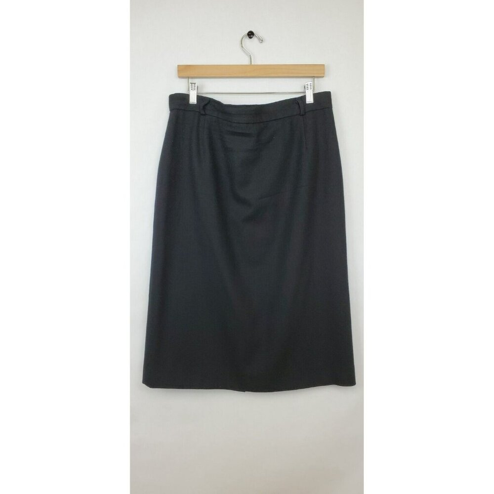 Vintage Koret‎ Skirt Womens 34 Waist Wool Pencil Knee Length Black